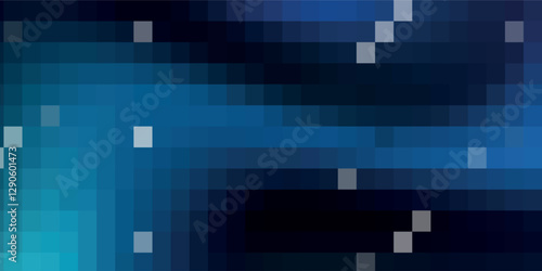 Abstract geometric background of squares. Blue pixel background with empty space. Vector illustration.