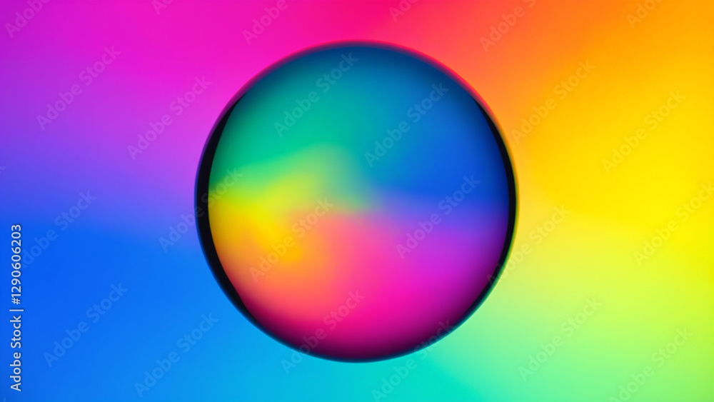 Colorful Crystal Ball on a Vibrant Gradient Background Display Colorful Crystal Ball on a Vibrant Gradient Background Display