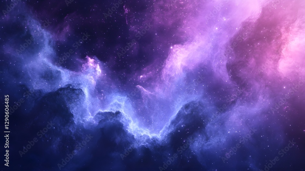 Fototapeta premium Gradient of cool indigo and soft lilac, cosmic theme, ethereal atmosphere