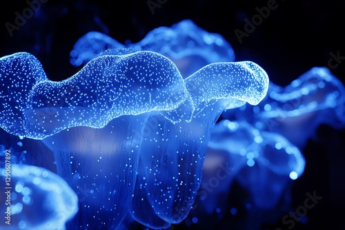 Fototapeta Naklejka Na Ścianę i Meble -  Abstract Blue Digital Structure Art