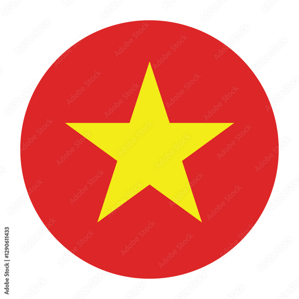 Fototapeta premium Vietnam circle flag logo icon digital vector illustration