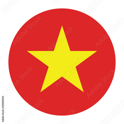 Vietnam circle flag logo icon digital vector illustration