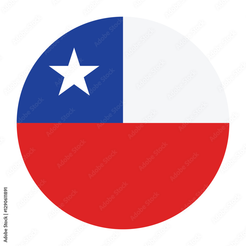 Obraz premium Chile flag circle icon vector illustration design