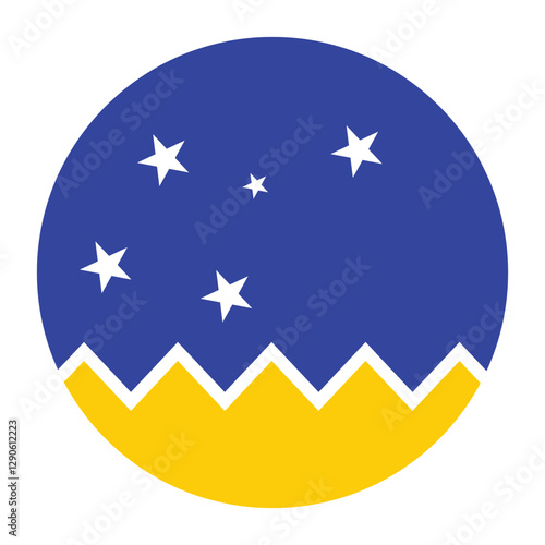 Magellan-chilean Antarctic Region flag circle icon vector illustration design