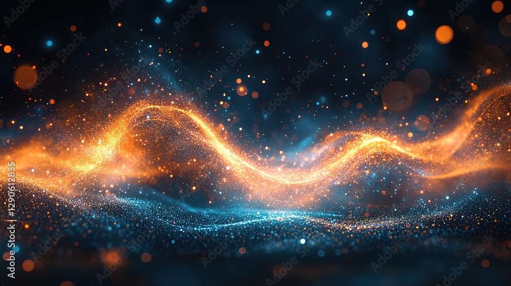 Space-inspired abstract background with glowing celestial bodies, cosmic dust, and interstellar energy waves Space-inspired abstract background with glowing celestial bodies, cosmic dust, and interstellar energy waves