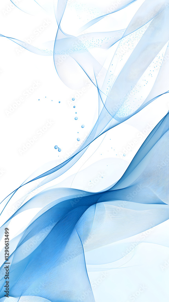 Fototapeta premium Blue wave lines background vector presentation design with copy space 