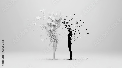 Abstract representation of duality in human form