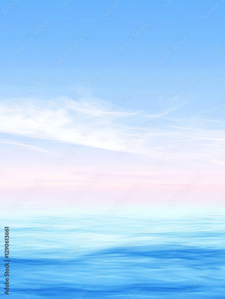 Obraz premium Serene ocean scene with gentle waves reflecting pastel sky hues