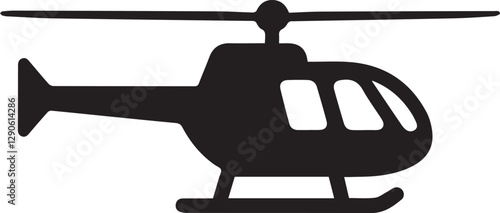 helicopter silhouette vector, copter icon vector illustration 