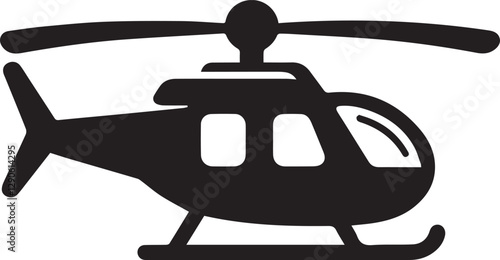 helicopter silhouette vector, copter icon vector illustration 