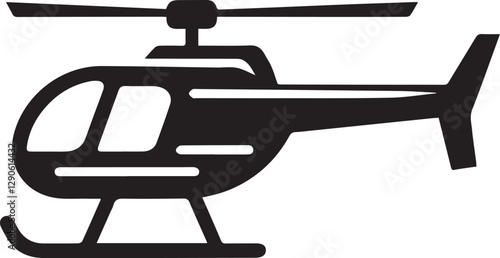 helicopter silhouette vector, copter icon vector illustration 