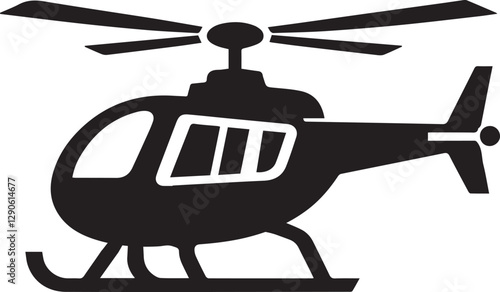 helicopter silhouette vector, copter icon vector illustration 