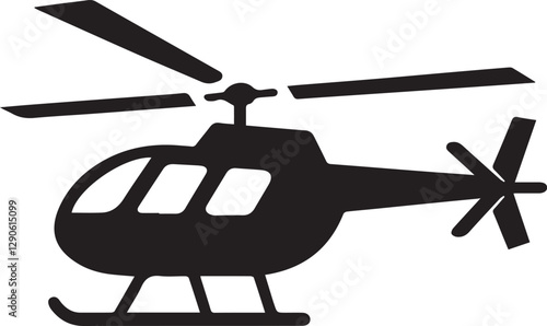 helicopter silhouette vector, copter icon vector illustration 