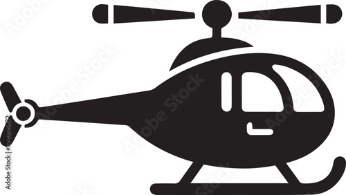 helicopter silhouette vector, copter icon vector illustration 