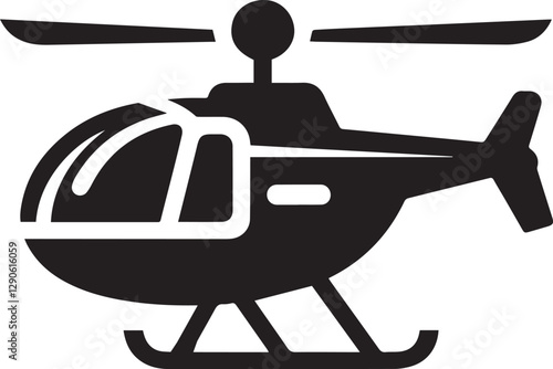 helicopter silhouette vector, copter icon vector illustration 