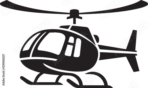 helicopter silhouette vector, copter icon vector illustration 