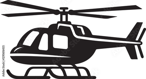 helicopter silhouette vector, copter icon vector illustration 