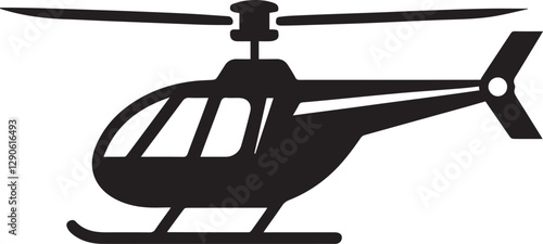 helicopter silhouette vector, copter icon vector illustration 