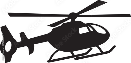 helicopter silhouette vector, copter icon vector illustration 