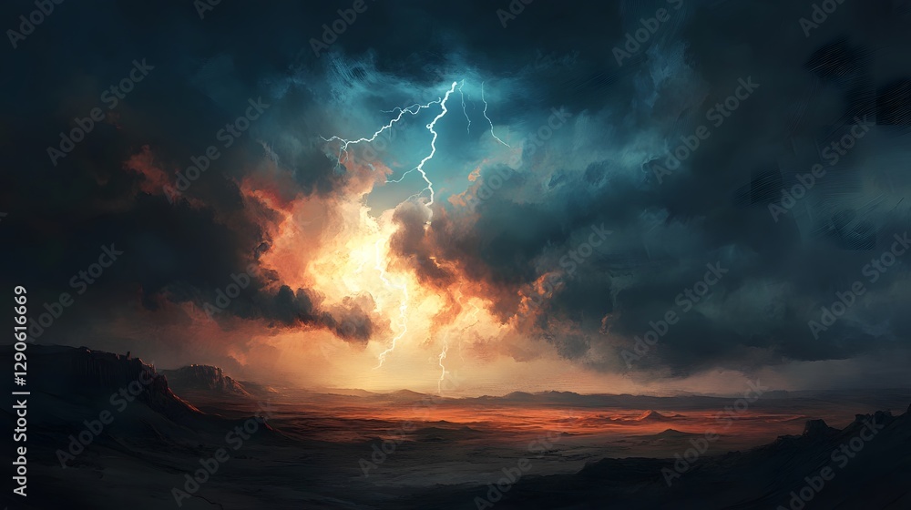 Dramatic sunset over tranquil sea, vibrant clouds in shades of orange and blue, perfect for nature-inspired designs. Dramatic sunset over tranquil sea, vibrant clouds in shades of orange and blue, perfect for nature-inspired designs.