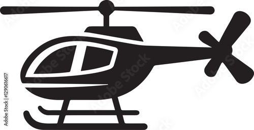 helicopter silhouette vector, copter icon vector illustration 