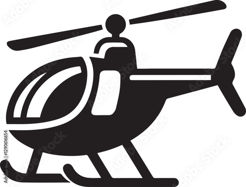 helicopter silhouette vector, copter icon vector illustration 
