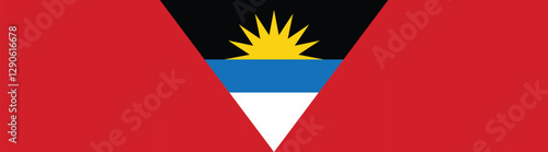 Free Download Flag of Antigua and Barbuda. Antigua and Barbuda flag long banner digital vector illustration - GFXLoad