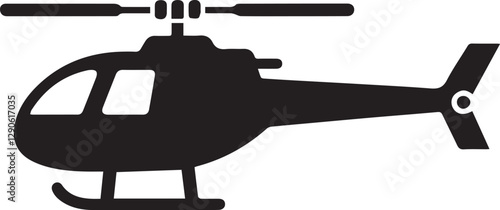 helicopter silhouette vector, copter icon vector illustration 
