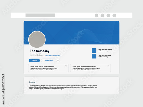 Linkedin banner mockup, profile page mockup presentation template