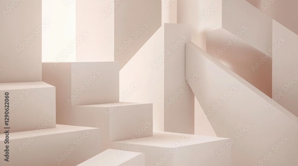 custom made wallpaper toronto digitalModern architectural stairs in a contemporary design, possibly part of an art installation or creative space.