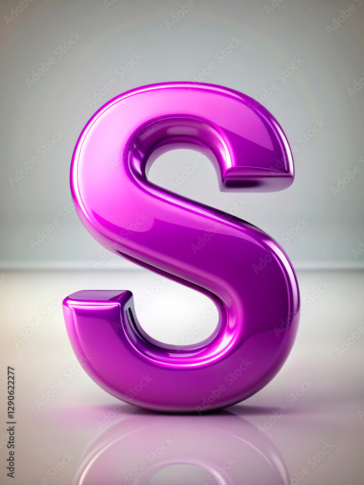 Naklejka premium 3d purple text S