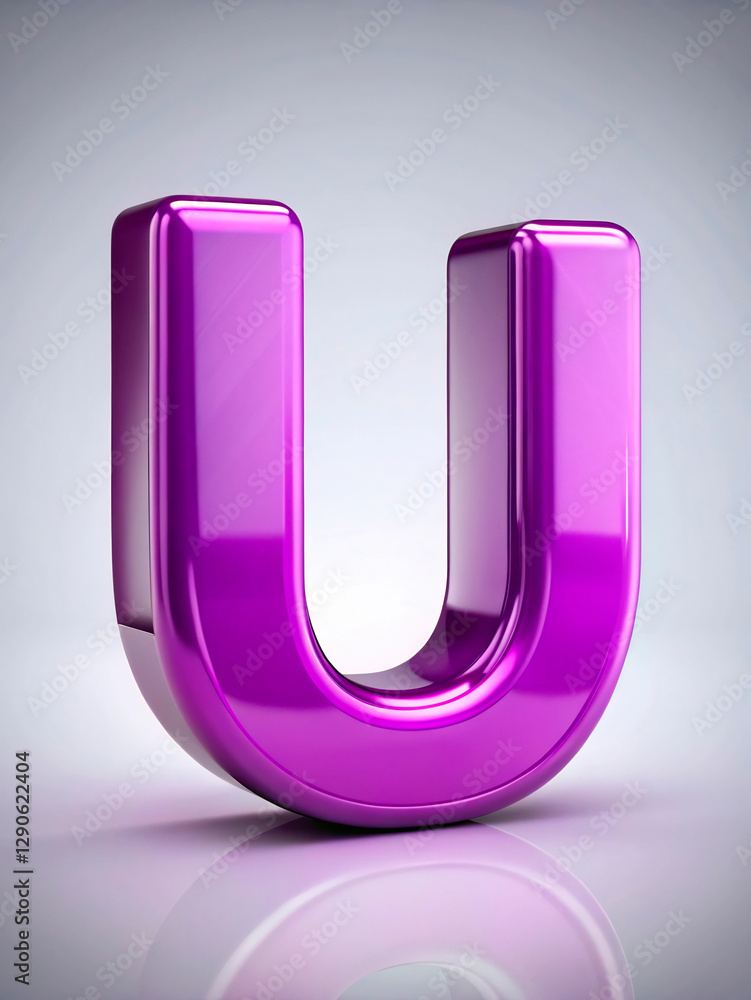 3d purple text U 3d purple text U