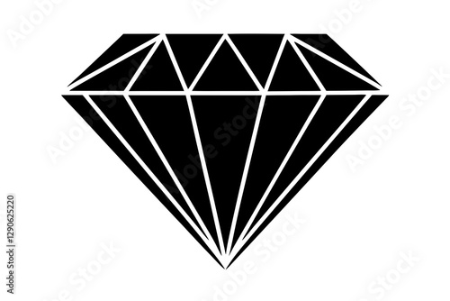 diamond silhouette vector, diamond icon vector illustration 