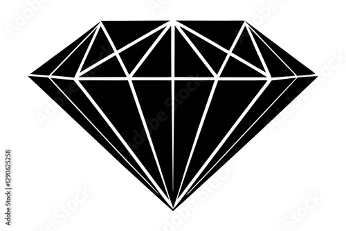 diamond silhouette vector, diamond icon vector illustration 