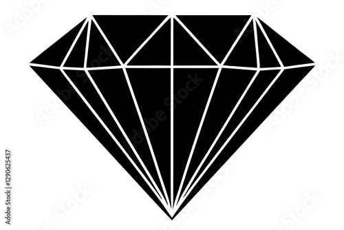 diamond silhouette vector, diamond icon vector illustration 