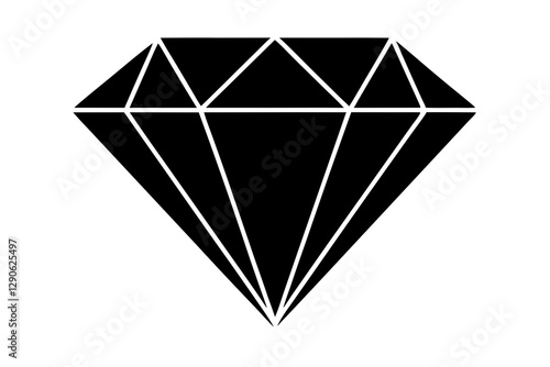 diamond silhouette vector, diamond icon vector illustration 