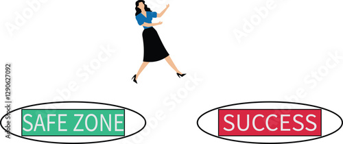 Challenge to escape from safe zone and achieve success