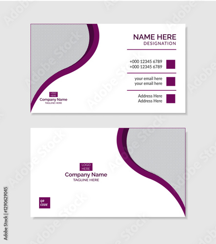  Creative, modern, clean, simple, double sided business card, visiting card, design template layout
