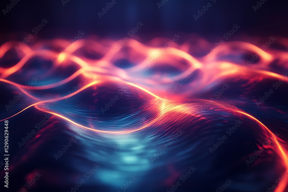 Abstract Glowing Wave Patterns - Futuristic Digital Art Abstract Glowing Wave Patterns - Futuristic Digital Art
