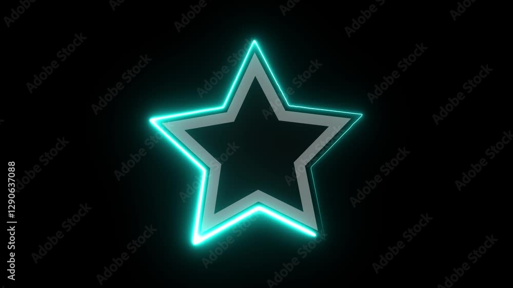 star neon icon. animated glowing waves on. star neon icon. animated glowing waves on.