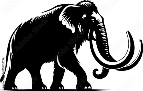 Vector illustration of a majestic woolly mammoth
