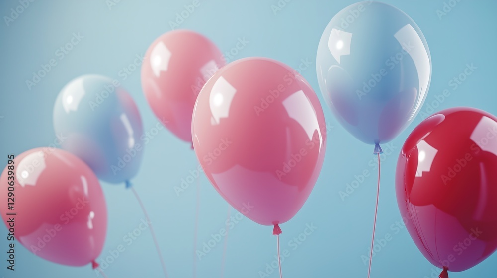 Colorful Balloons in Dynamic Arrangement, Symbolizing Joy and Creativity Colorful Balloons in Dynamic Arrangement, Symbolizing Joy and Creativity