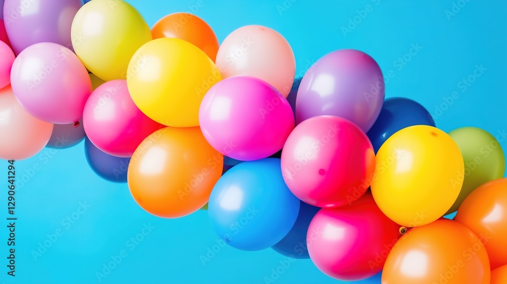 Colorful Balloons in Dynamic Arrangement, Symbolizing Joy and Creativity Colorful Balloons in Dynamic Arrangement, Symbolizing Joy and Creativity
