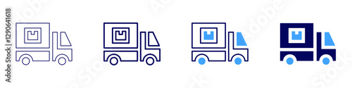 Truck bed accessories icon in 4 different styles. Thin Line, Line, Bold Line, Duotone. Duotone style. Editable stroke