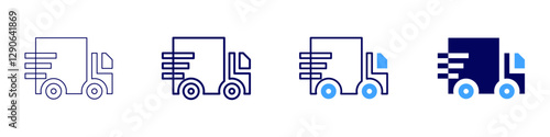 Truck body repair icon in 4 different styles. Thin Line, Line, Bold Line, Duotone. Duotone style. Editable stroke
