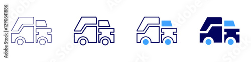 Truck body repair service icon in 4 different styles. Thin Line, Line, Bold Line, Duotone. Duotone style. Editable stroke