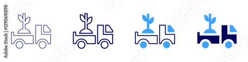 Truck body restoration icon in 4 different styles. Thin Line, Line, Bold Line, Duotone. Duotone style. Editable stroke