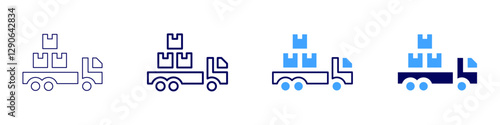 Truck driver career icon in 4 different styles. Thin Line, Line, Bold Line, Duotone. Duotone style. Editable stroke