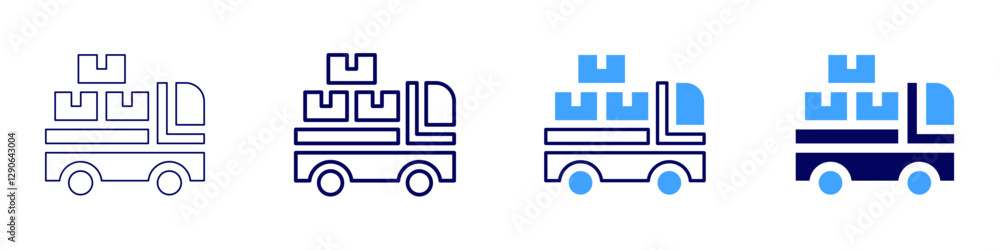 Truck driver schedules icon in 4 different styles. Thin Line, Line, Bold Line, Duotone. Duotone style. Editable stroke