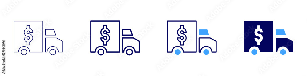 Truck driving gear icon in 4 different styles. Thin Line, Line, Bold Line, Duotone. Duotone style. Editable stroke Truck driving gear icon in 4 different styles. Thin Line, Line, Bold Line, Duotone. Duotone style. Editable stroke